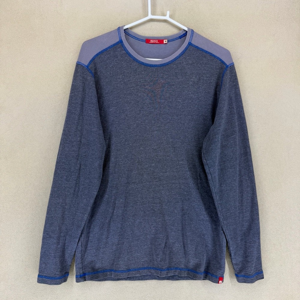 Agave Shirt Mens Medium Bellingham L/S Charcoal Grey Contrast Stitch EUC
